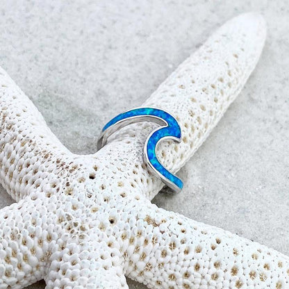 Sea Wave Ring in Opal and Silver | Sustainable Ocean-Inspired Jewelry