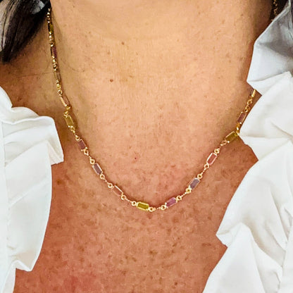 Isabella MultiColor CZ Stone Necklace