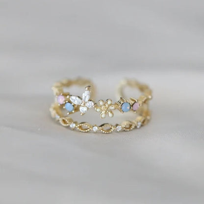 Vintage Flower Gold Ring