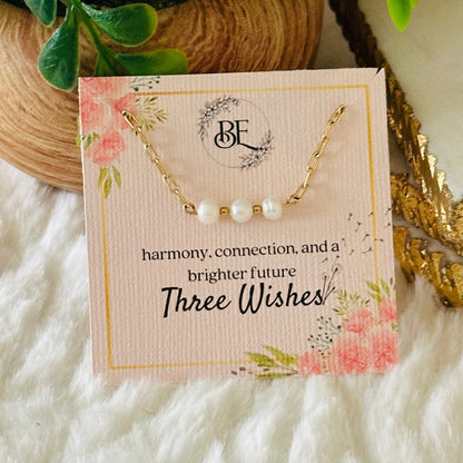 Three Wishes Pearl Necklace