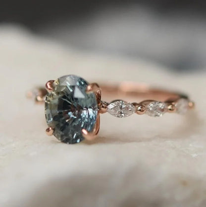 Vintage Rose Gold Sapphire Ring