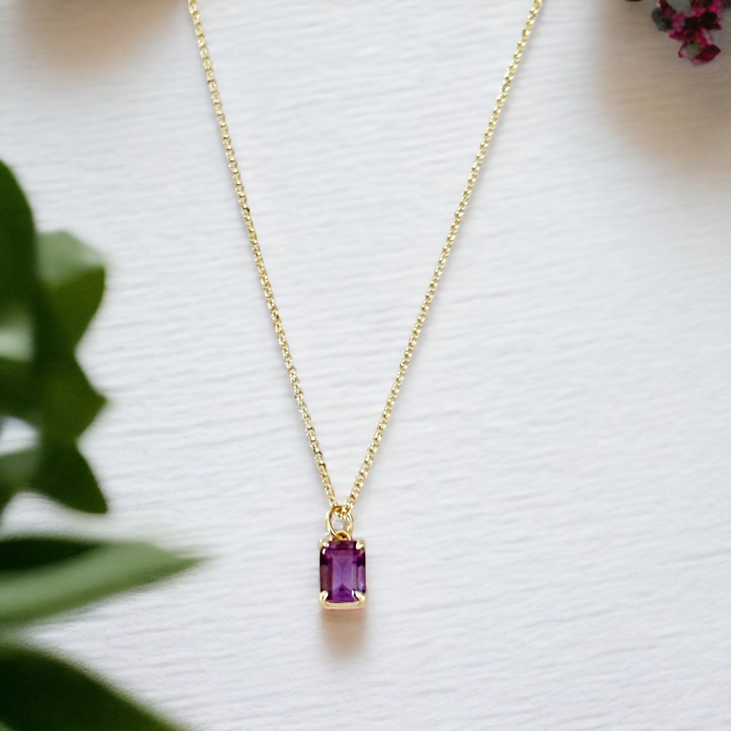 Violetta Amethyst Baguette Necklace