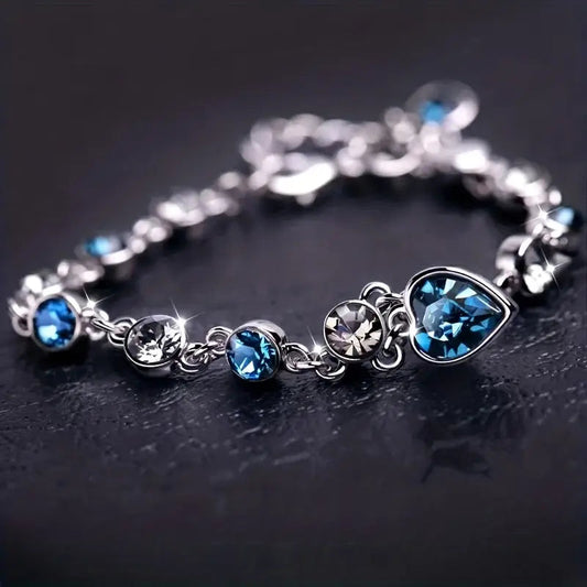 Ocean Heart Glow Bracelet | White Gold