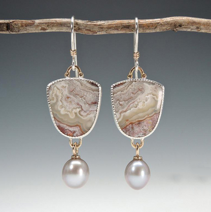 Vintage Natural Stone Pearl Earrings