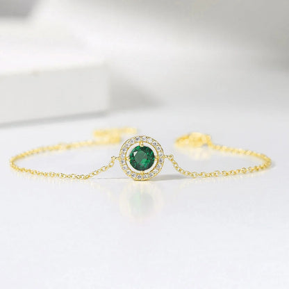 Vintage Gold Green Crystal & Pave Border Bracelet