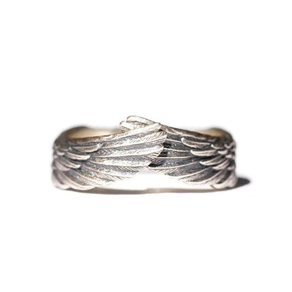 Winged Faith Silver Adjustable Ring