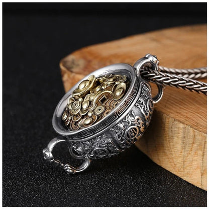 Handcrafted Fortune Pot Pendant Necklace