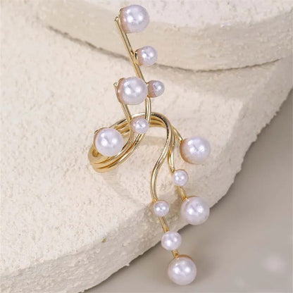 Vintage Gold & Pearl Cluster Open Ring