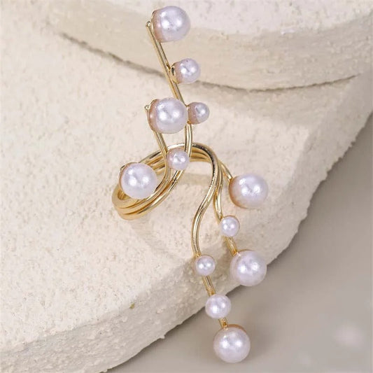 Vintage Gold & Pearl Cluster Open Ring