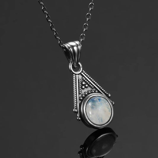 Vintage Silver Moonstone Necklace