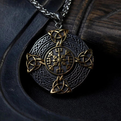 Gold & Silver Viking Protection Symbol Necklace