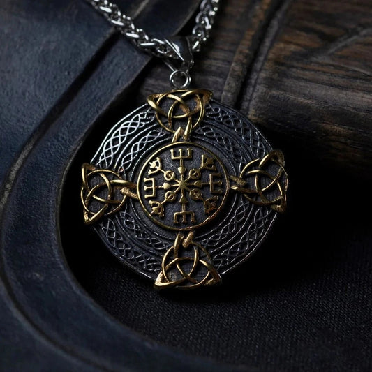 Gold & Silver Viking Protection Symbol Necklace